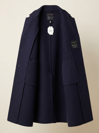 Boiled Wool Coat – Navy