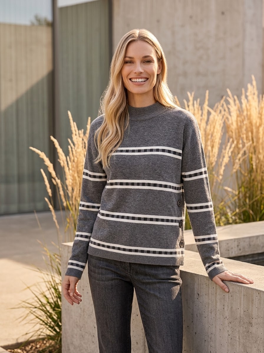 Side Button Knit Pullover