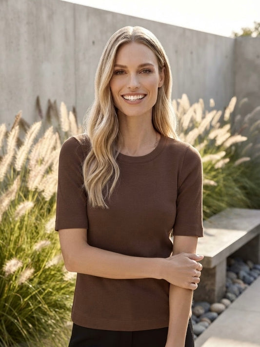 Ribbed Cotton Top - GERRY WEBER