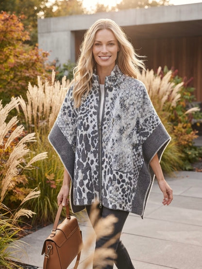 Jacquard Knit Cape