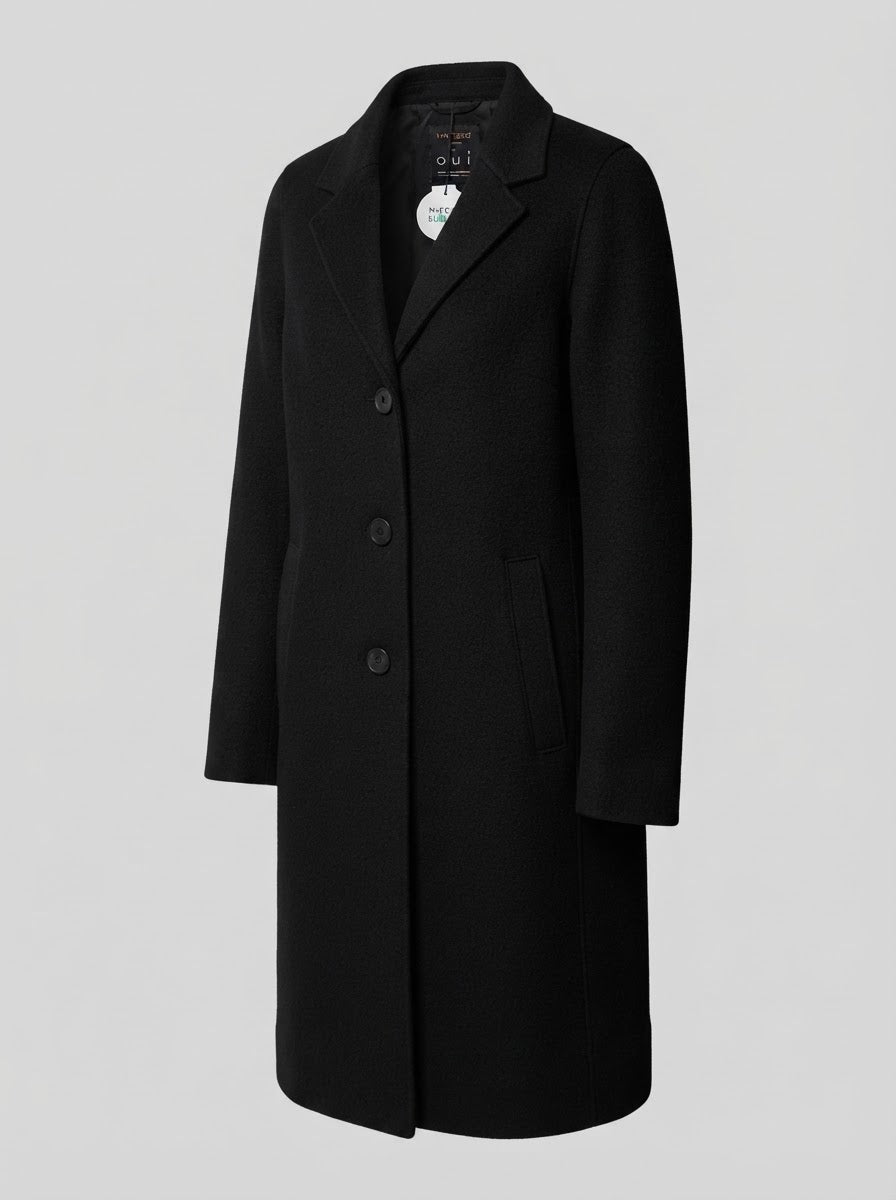 Boiled Wool Coat – Black