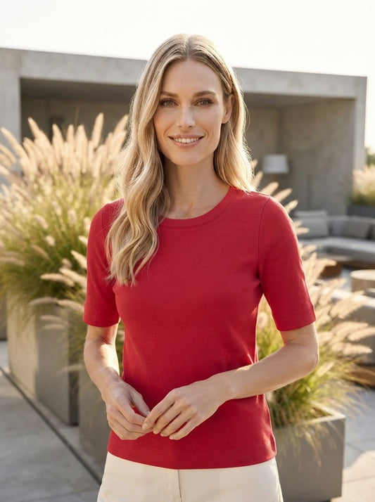 Ribbed Cotton Top - GERRY WEBER