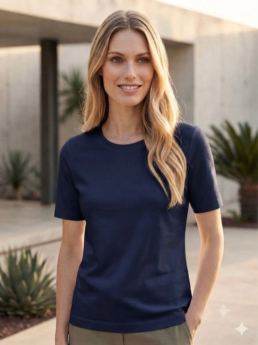 Cotton T-shirt - Navy - GERRY WEBER