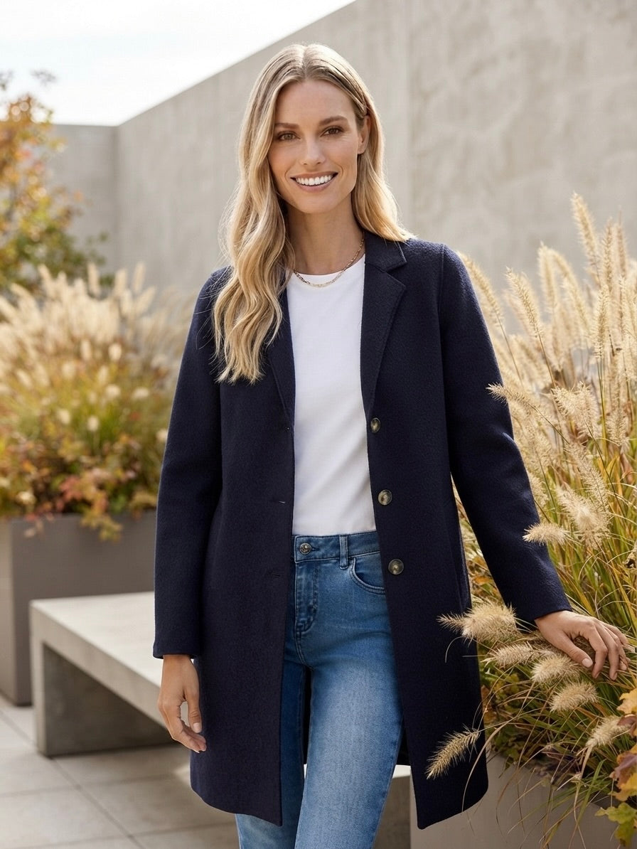 Wool Coat in Navy - GERRY WEBER