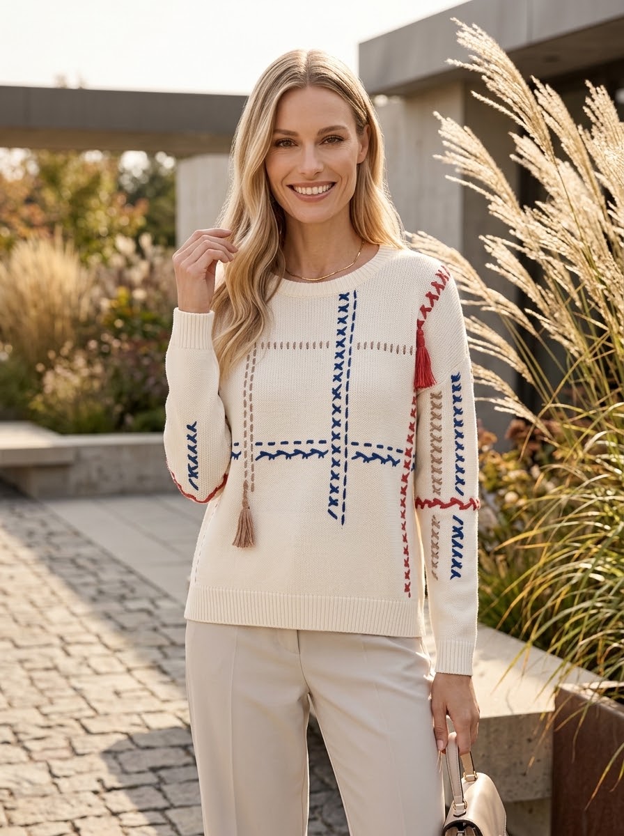Pullover with Stitching