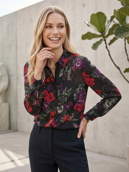 Blouse with Floral Print