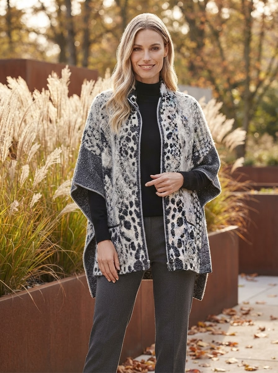 Jacquard Knit Cape