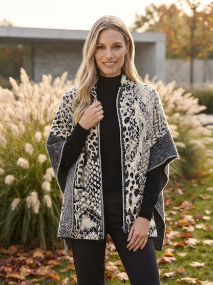 Jacquard Knit Cape