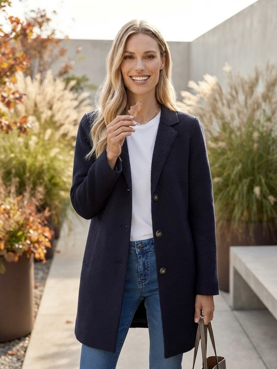 Wool Coat in Navy - GERRY WEBER