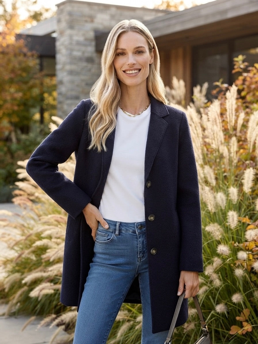 Wool Coat in Navy - GERRY WEBER
