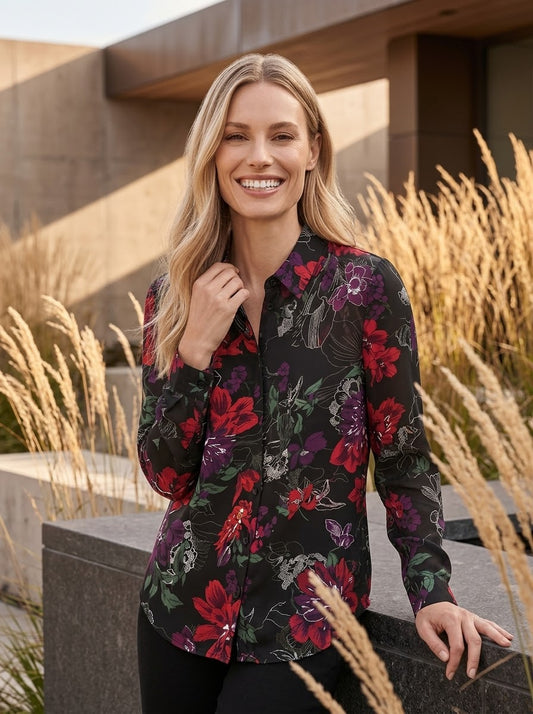 Blouse with Floral Print