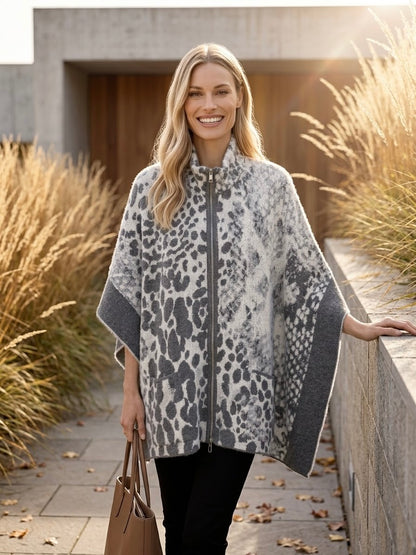 Jacquard Knit Cape