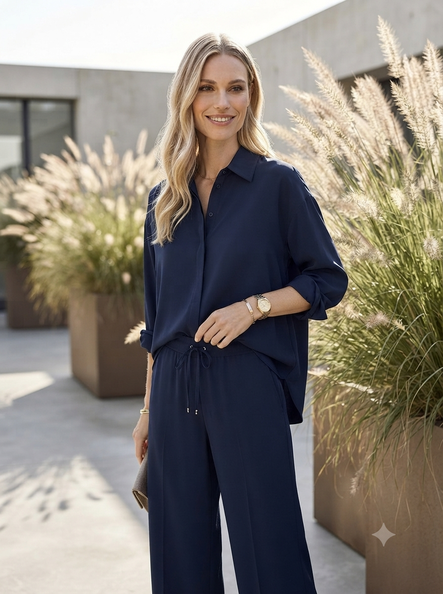 Modern Stretch Blouse – Navy - GERRY WEBER
