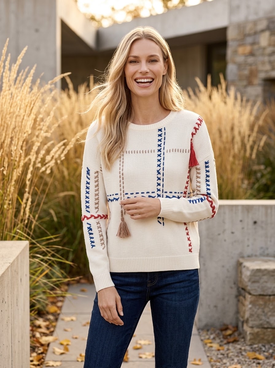 Pullover with Stitching