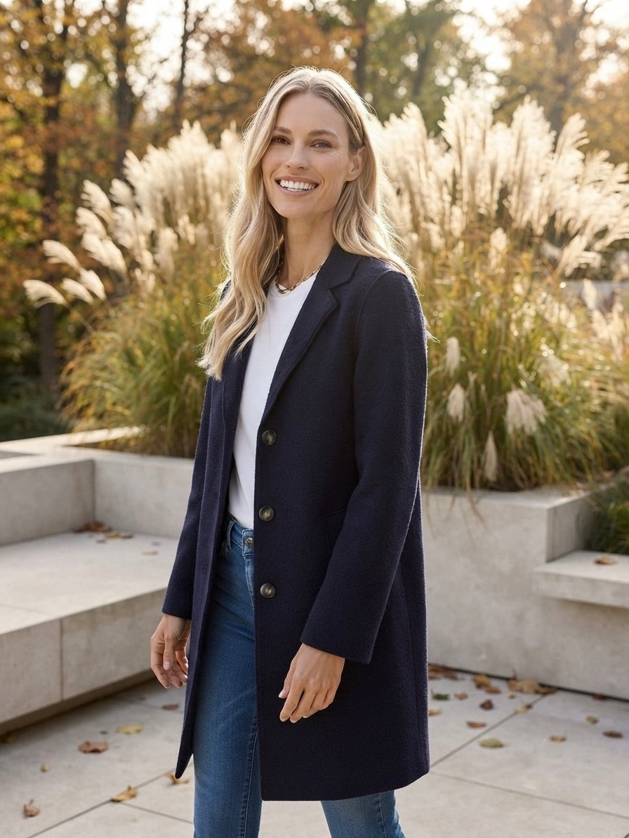 Wool Coat in Navy - GERRY WEBER