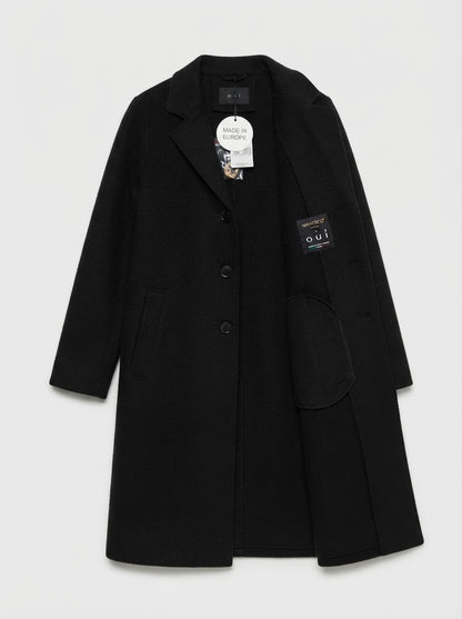 Boiled Wool Coat – Black