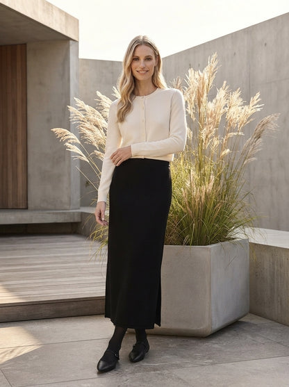 Knit Skirt with Side Slit - GERRY WEBER