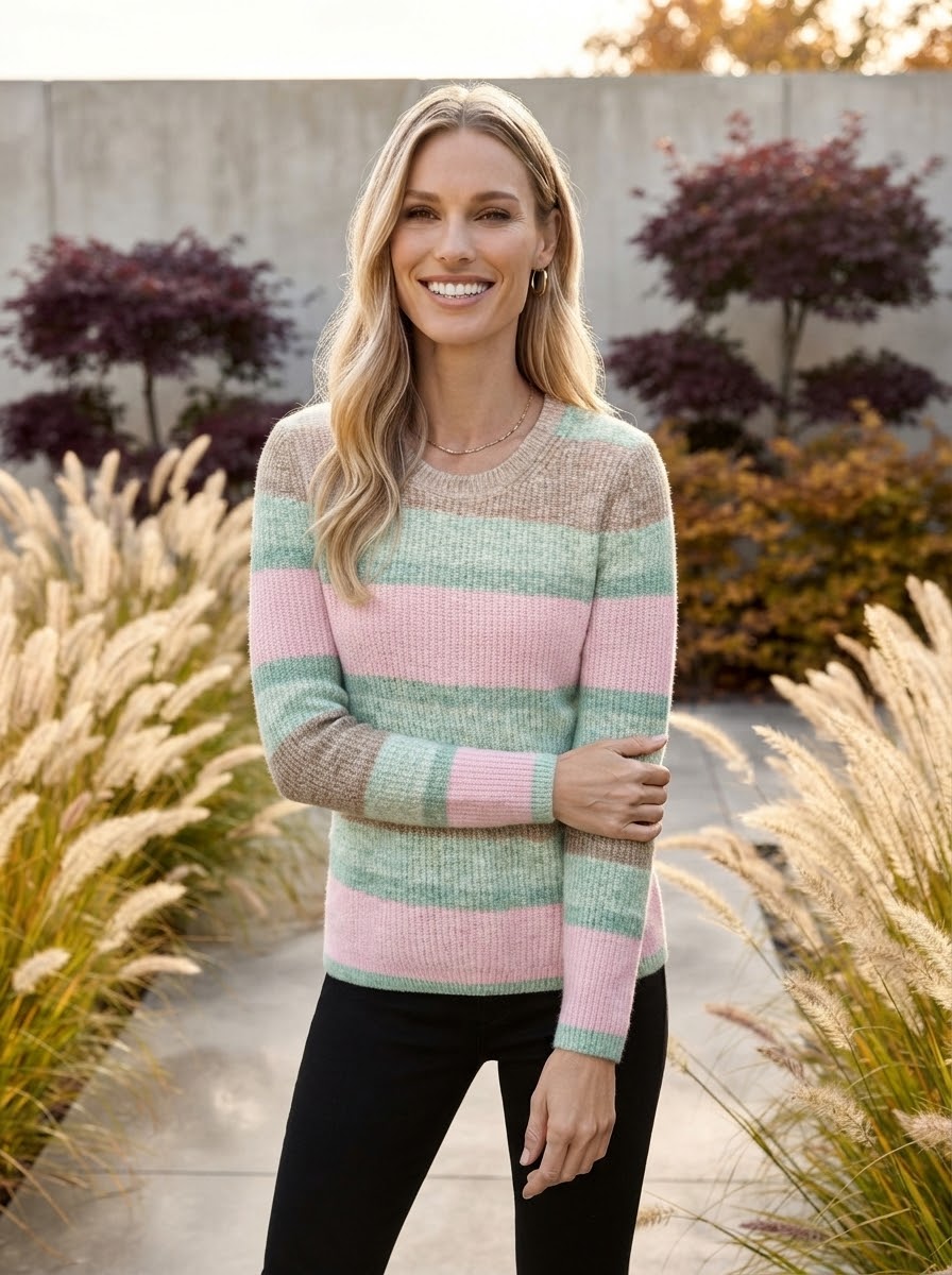 Pullover with Block Stripes