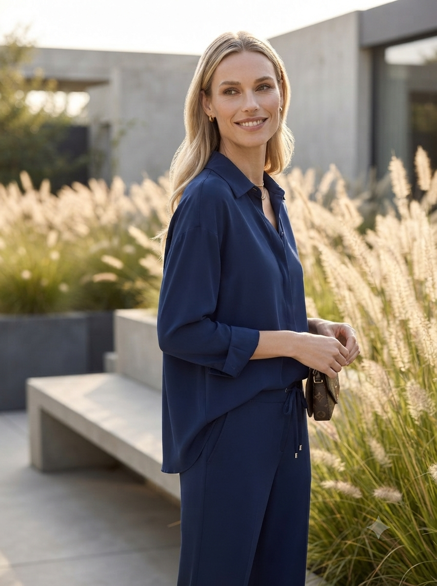 Modern Stretch Blouse – Navy - GERRY WEBER